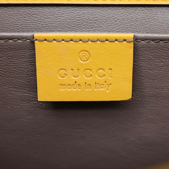 Gucci Zumi Flap Smooth Leather Shoulder Bag Yellow 572375 - Picture 14 of 16